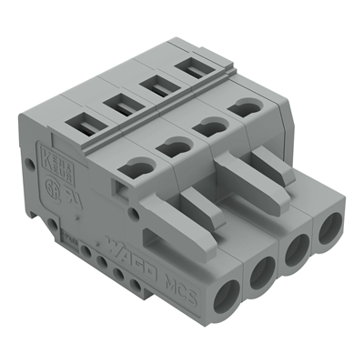 Fiche à ressort, pas de 5 mm, 4 voies