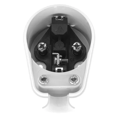 Fiche angulaire détachable 2p+Z 16A 250V WT-16 blanc