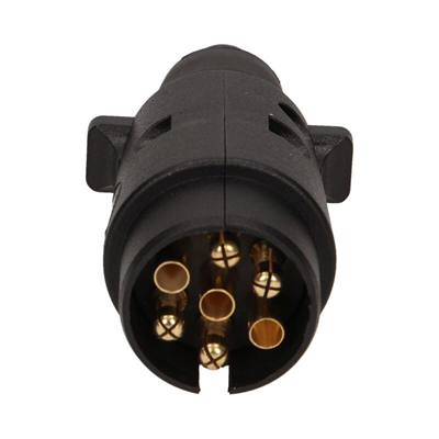 Fiche de remorque de voiture en plastique 7 broches 12/24V noir