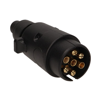 Fiche de remorque de voiture en plastique 7 broches 12/24V noir