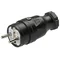 Fiche en caoutchouc portable avec broche de terre 16 A 2P+Z 230 V IP44 noire