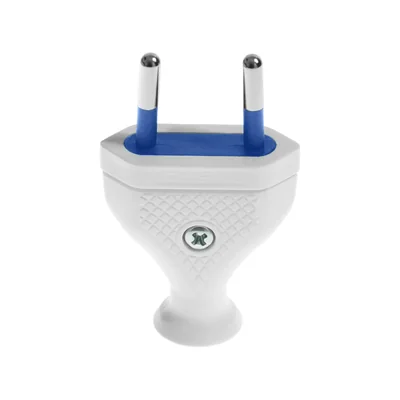 Fiche plate amovible 2,5A/250V isolation classe II. BLANC