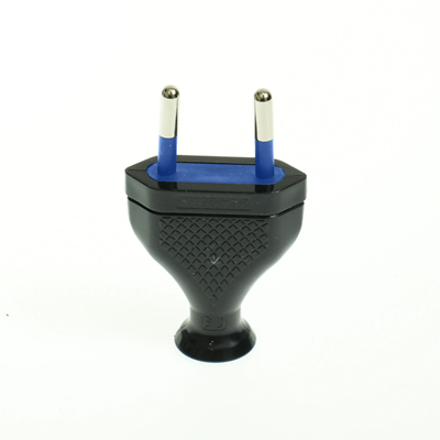 Fiche plate amovible 2,5A/250V isolation classe II. NOIR