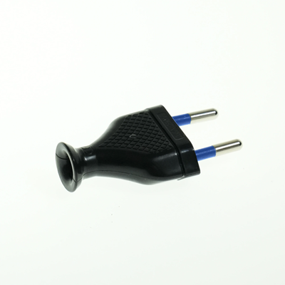 Fiche plate amovible 2,5A/250V isolation classe II. NOIR