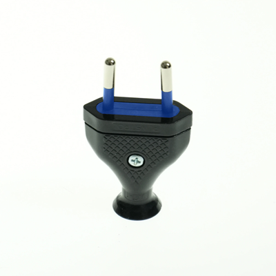 Fiche plate amovible 2,5A/250V isolation classe II. NOIR