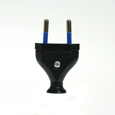Fiche plate amovible 2,5A/250V isolation classe II. NOIR