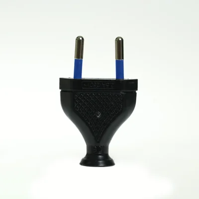 Fiche plate amovible 2,5A/250V isolation classe II. NOIR