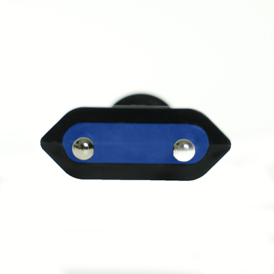 Fiche plate amovible 2,5A/250V isolation classe II. NOIR