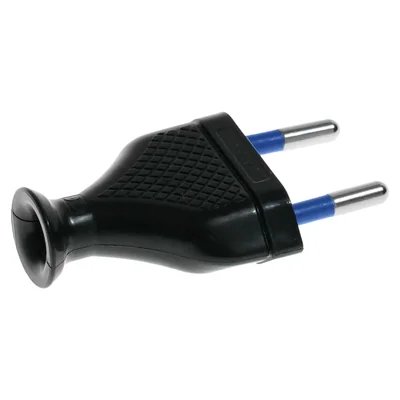 Fiche plate amovible 2,5A/250V isolation classe II. NOIR
