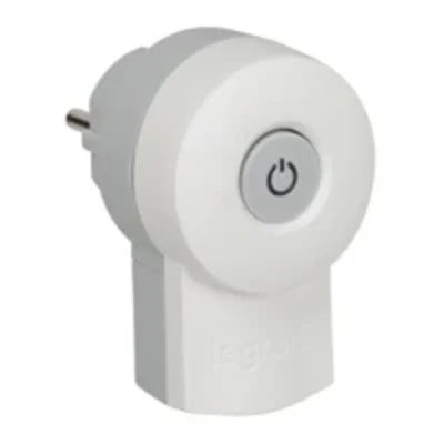 Fiche portable avec interrupteur et prise de signalisation simple blanc