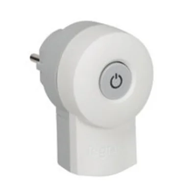 Fiche portable avec interrupteur et prise de signalisation simple blanc