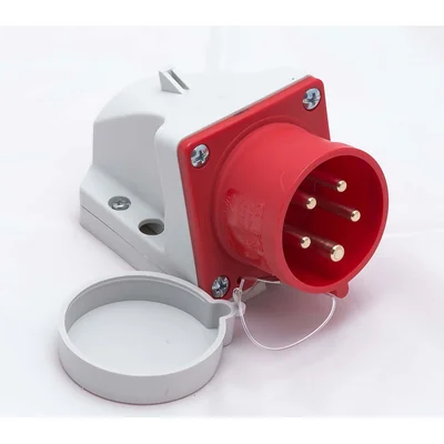 Fiche récepteur avec capuchon IP44 32A 400V 3P+Z+N