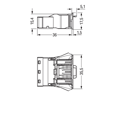 Fiche Snap-IN 3 pôles 4mm2 noir