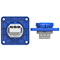 Fiche version prise à broche 16A 2P+T 230V 50/60Hz IP54, bride de connexion arrière 75X75, sécurité enfant, contacts nickelés
