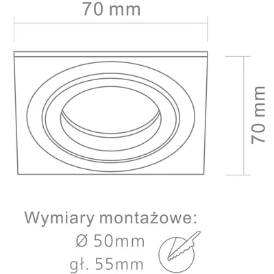 Filo Alluminio Vestavné stropní svítidlo, broušený hliník