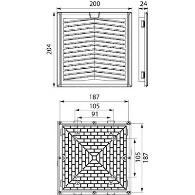 Filter WF12 176x176mm grau