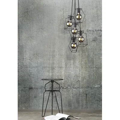 FIORD Lámpara colgante cinco luces, negro