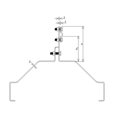 Firstziegelhalter mit Schraube H=10 cm, feuerverzinkt