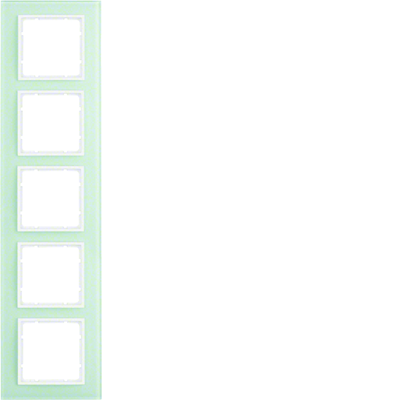 Five-fold white glass frame