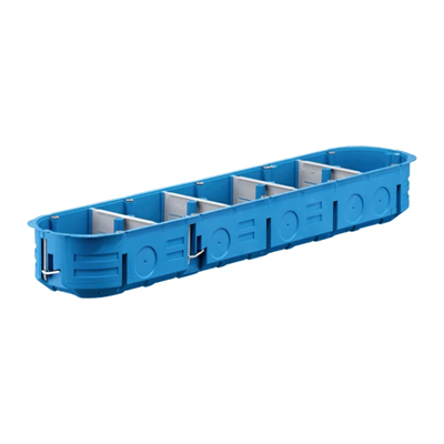 Five-gang junction box for empty walls KP64/5L 5xfi60 blue tile