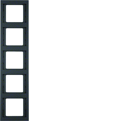 Five-gang vertical frame anthracite matte varnished