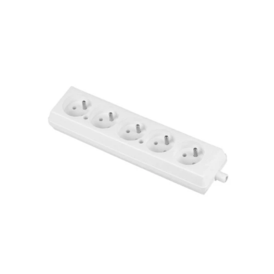 Five-way socket 5x2p+Z detachable white