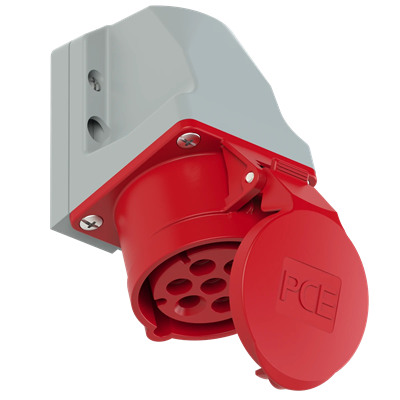 Fixed socket 16A 5P+Z+N 400V 50/60Hz 6h IP44/54, nickel-plated contacts