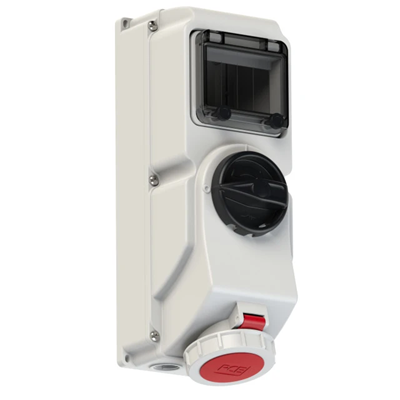 Fixed socket with switch 16A 3P+Z+N 400V 50/60Hz 6h IP67