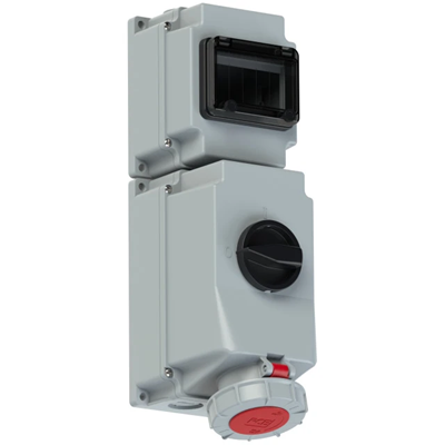 Fixed socket with switch 63A 3P+E 400V 50/60Hz 6h IP66/67