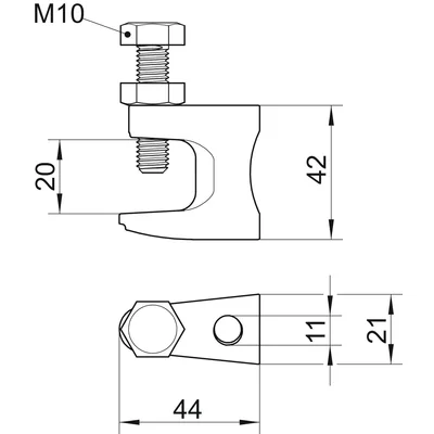 FL2-G M10 TG Bracket screw clamp with internal thread M10