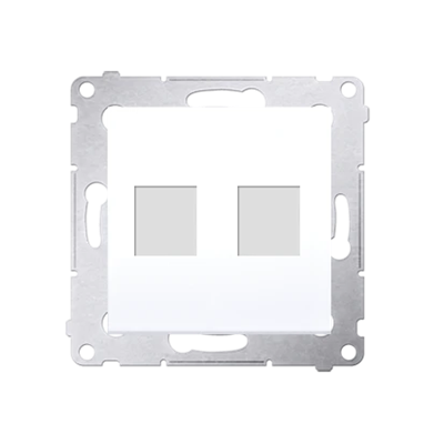 Flache Doppel-Keystone-Abdeckung (Modul), weiß