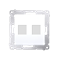 Flache Doppel-Keystone-Abdeckung (Modul), weiß