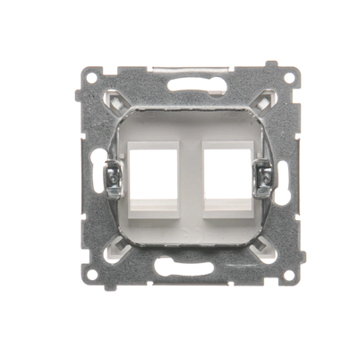 Flache Doppel-Keystone-Abdeckung (Modul), weiß