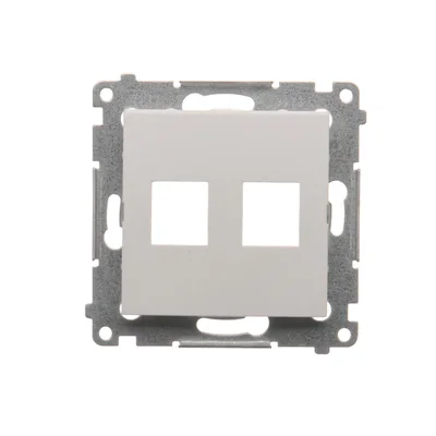 Flache Doppel-Keystone-Abdeckung (Modul), weiß