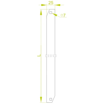 Flache Stange im Band, Länge 376 mm