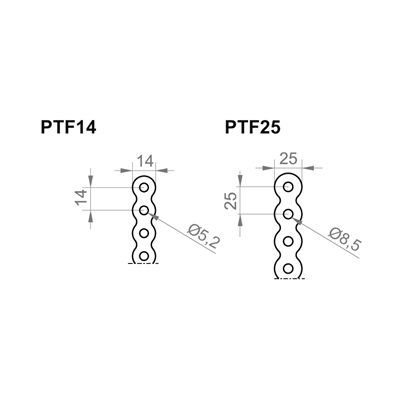Flat bar in the strip, PTF25/50