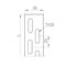 Flat bar in the tape, length 25mm, width 35mm