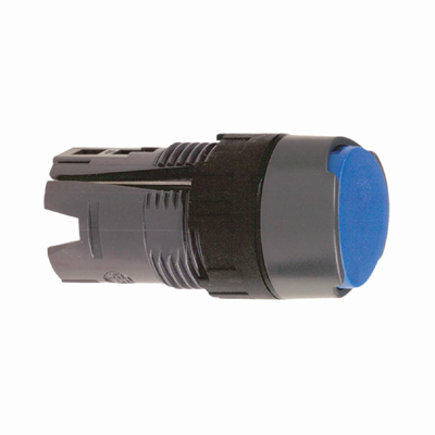 Flat blue push-button without backlight round plastic