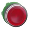 Flat button, red, self-returning LED, corrugated plastic without marking
