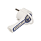 Flat, detachable plug for cables, with a handle, white