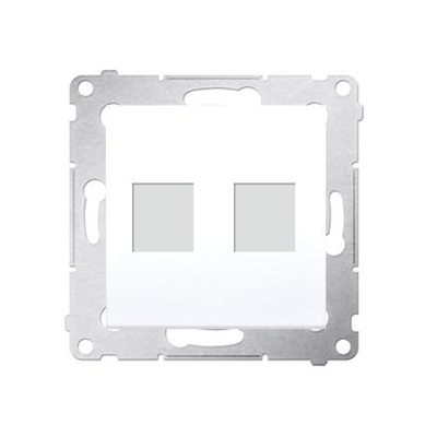 Flat double keystone cover (module), white