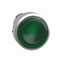 Flat, green LED, corrugated metal push-button without marking