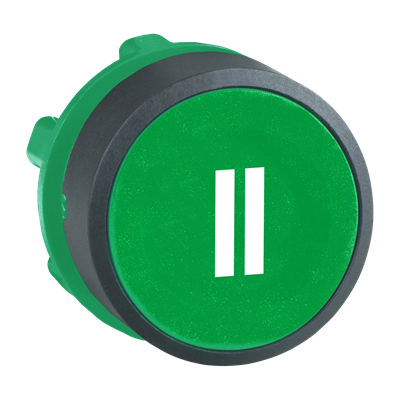 Flat green push-button, non-illuminated, plastic II