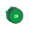 Flat green push-button without backlight plastic ON