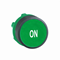 Flat green push-button without backlight plastic ON