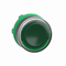 Flat green push-push button LED plastic without marking