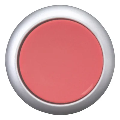 Flat latching pushbutton, red color, M22-DR-R