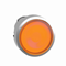 Flat orange push-push LED metal button without marking