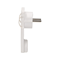 Flat plug for 250V 16A cables with a handle, white