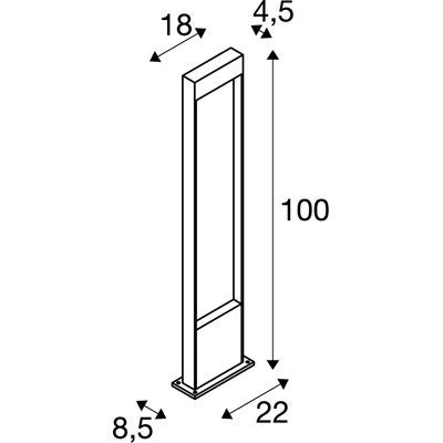 FLAT POLE 100 Außenpoller 10W 400lm 3000K/4000K IP65 braun
